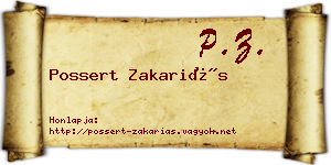 Possert Zakariás névjegykártya